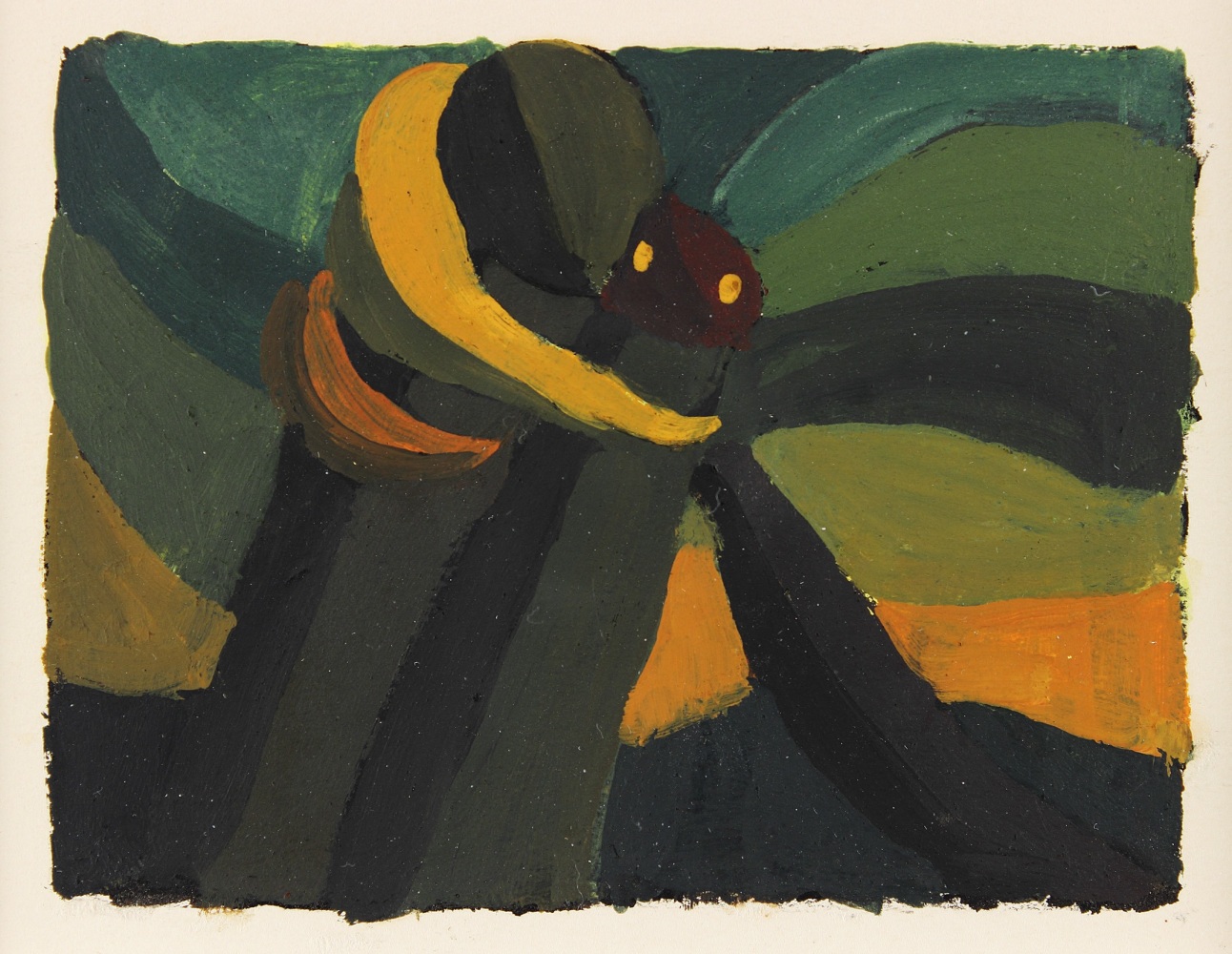 Untitled Abstraction [8-14-42], 1942, gouache on paper, 3 x 4 inches