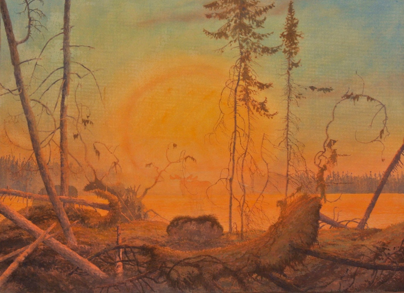 Tom Uttech, Minogijgad, 2012, watercolor on paper, 21 1/2 x 29 1/2 inches