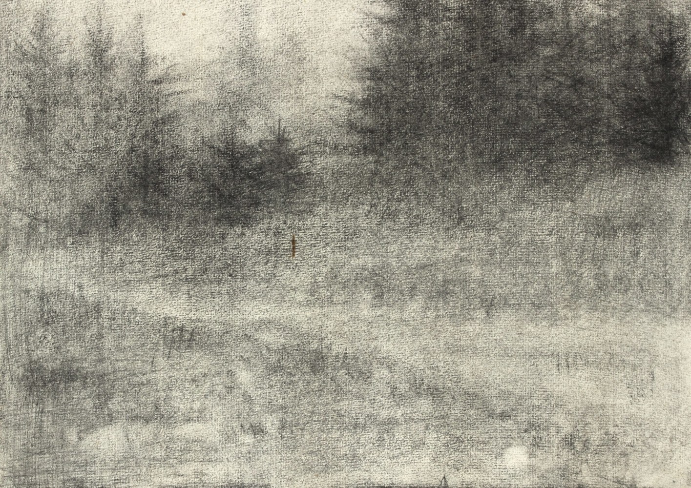 Untitled, before 1975, charcoal on paper, 9 3/8 x 13 inches