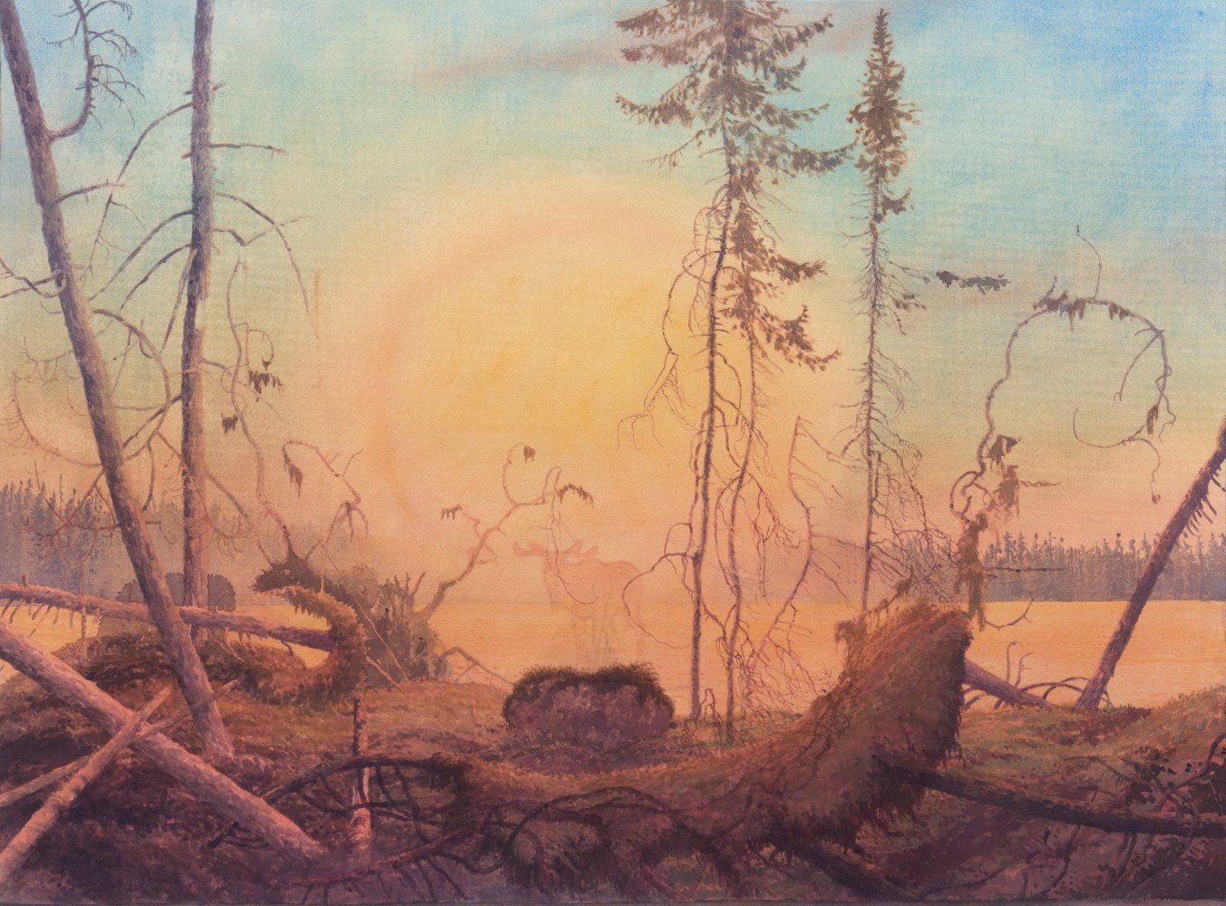 Minogijgad, 2012, watercolor on paper, 21 1/2 x 29 1/2 inches