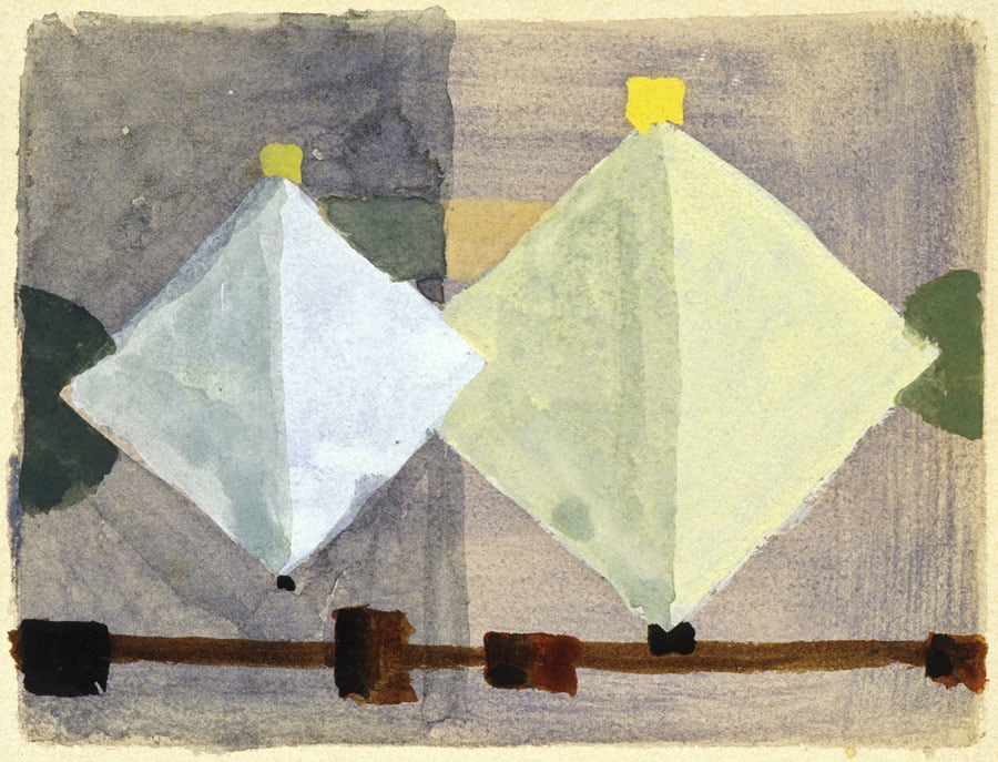 Study for the Brothers, 1942, watercolor on paper, 3 15/16 x 5 1/2 inches