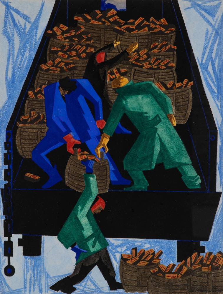 Jacob Lawrence, Winter, 1946, gouache on paper, 25 1/4 x 19 1/4 inches