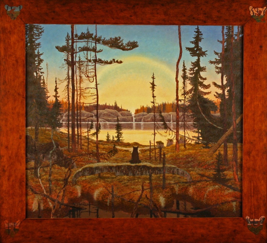 Passmagad, 2009, oil on linen, 33 x 36 3/8 inches,&amp;nbsp;including artist&amp;#39;s hand painted frame