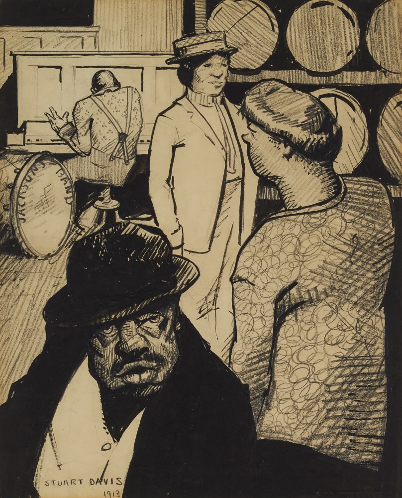 Barrel House&amp;mdash;Newark, 1913, graphite and ink on paper, 19 1/8 x 15 3/8 inches