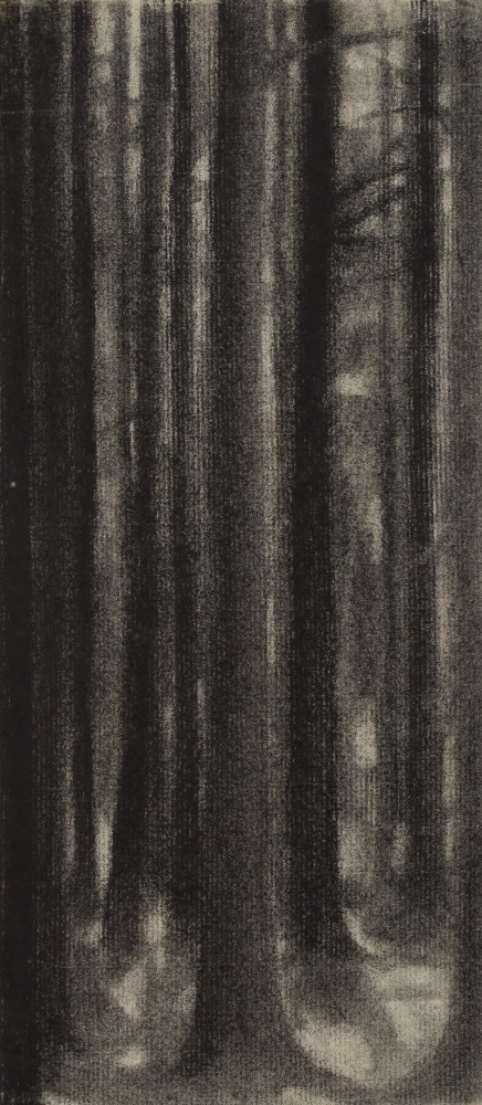 Untitled, c. 1955, charcoal on paper, 13 1/2 x 6 1/8 inches
