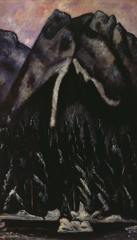 Marsden Hartley, Garmisch-Partenkirchen (Bavarian Alps), 1933-1934, oil on composition board, 30 x 18 inches