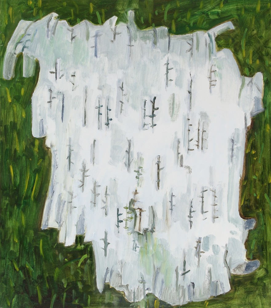 Birch Bark, 2021, oil on wood panel, 12 7/8 x 11 3/8 inches
