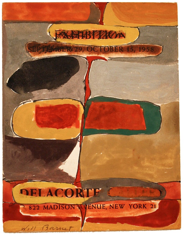 Untitled, 1958, mixed media on paper, 5 1/2 x 4 1/4 inches