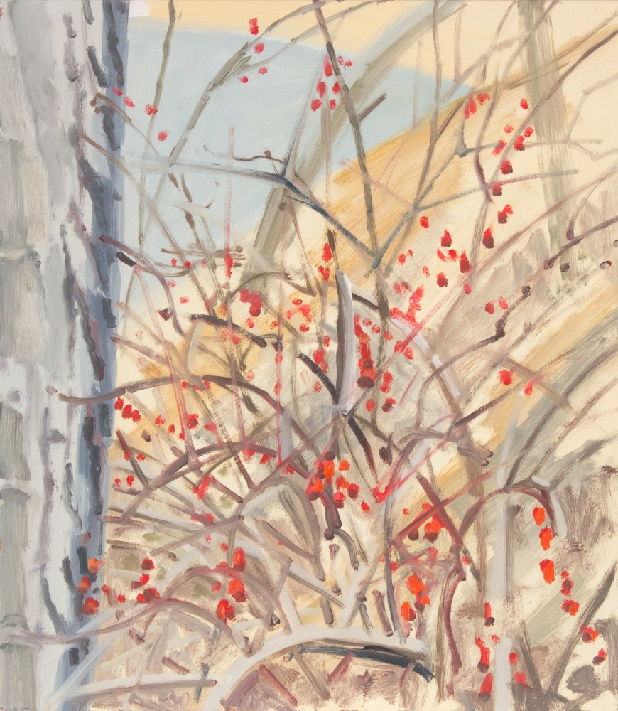 Barberry Bush, 1989, oil on Masonite, 13 3/4 x 12 inches