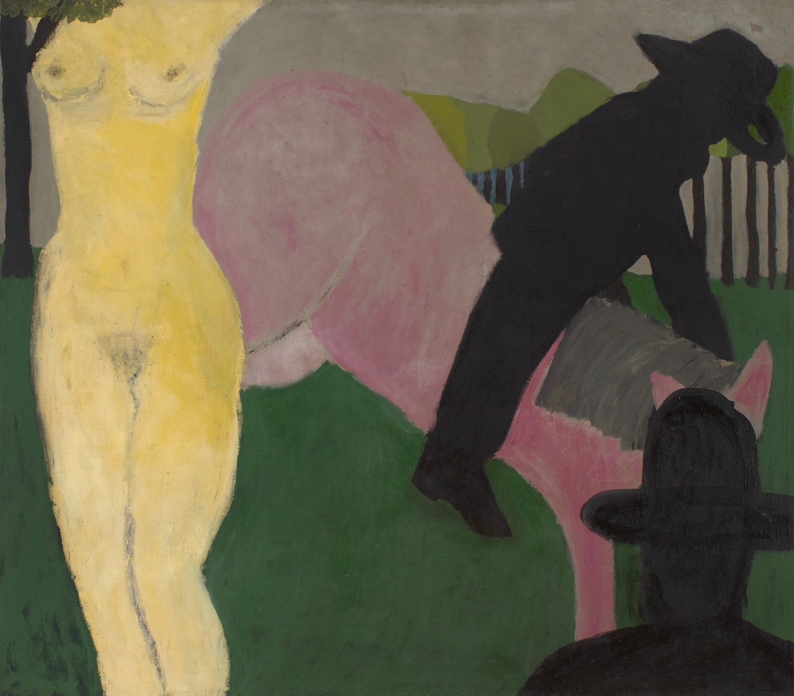 Bob Thompson,&amp;nbsp;Two and the Same, 1960, oil on canvas, 61 x 71 inches