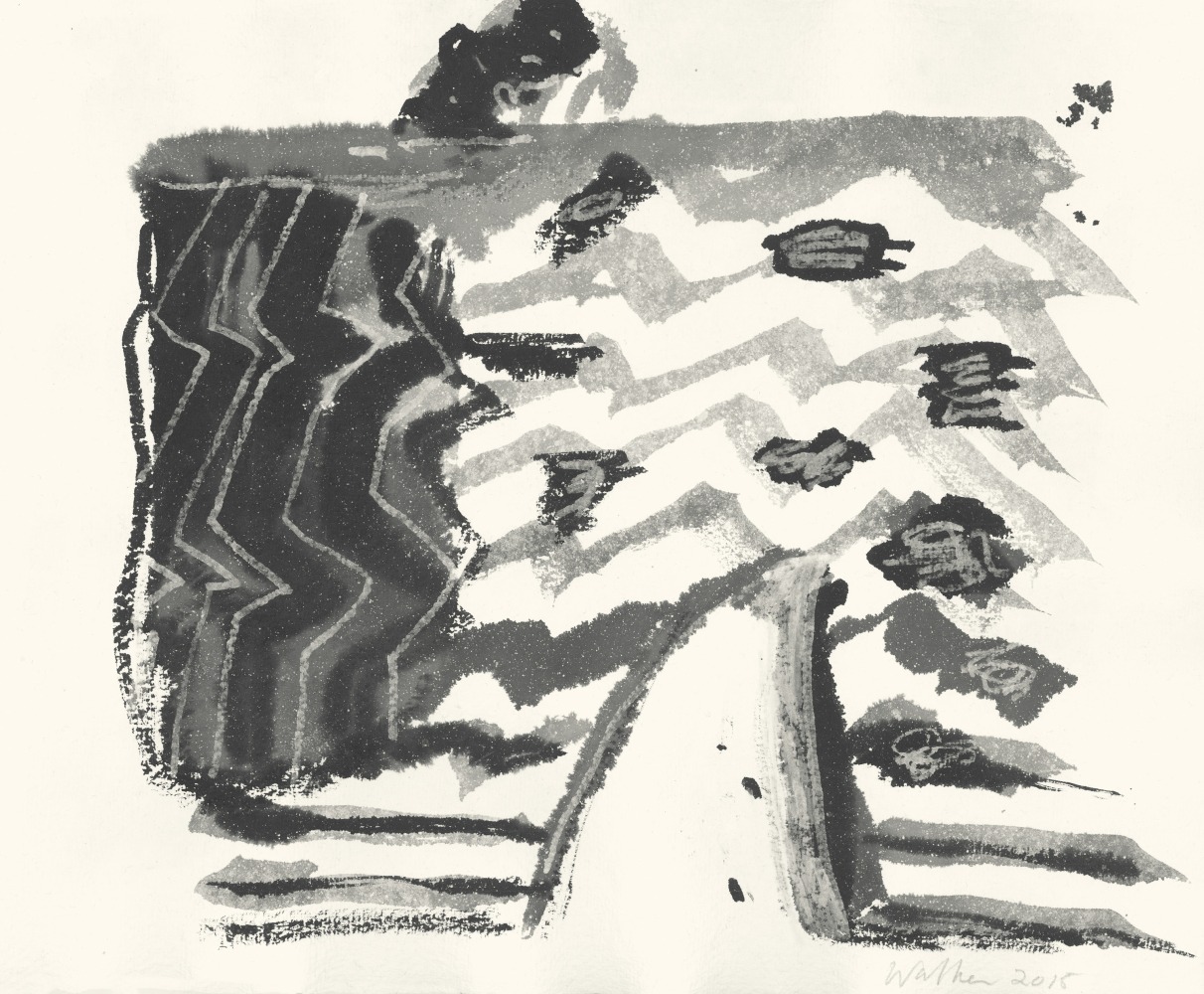 John Walker, Untitled, 2015, ink and mixed media on paper, 12 x 14 inches