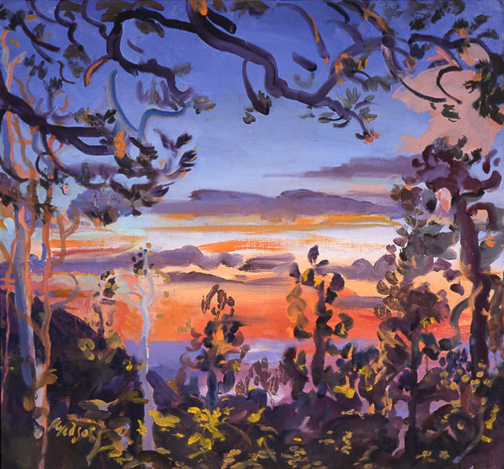 Adele Alsop, Big Pine Sunset, 2001-02, oil on canvas, 24 x 26 inches