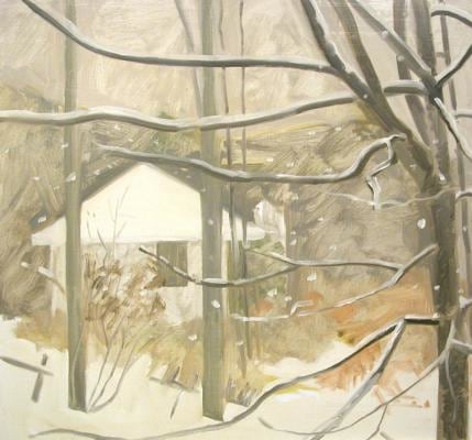 View from White House, 1976, oil on Masonite, 15 x 16 1/2 inches&amp;nbsp;