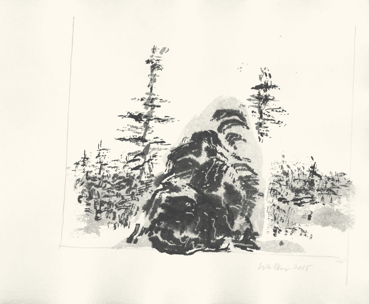 John Walker, Untitled, 2015, ink and mixed media on paper, 12 x 14 inches