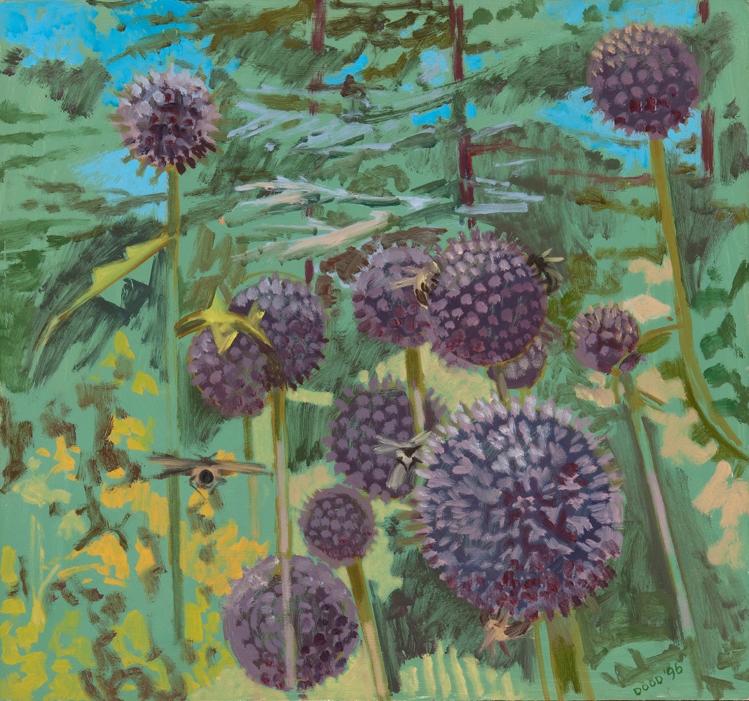 Globe Thistle, 1996, oil on Masonite, 16 x 17 inches
