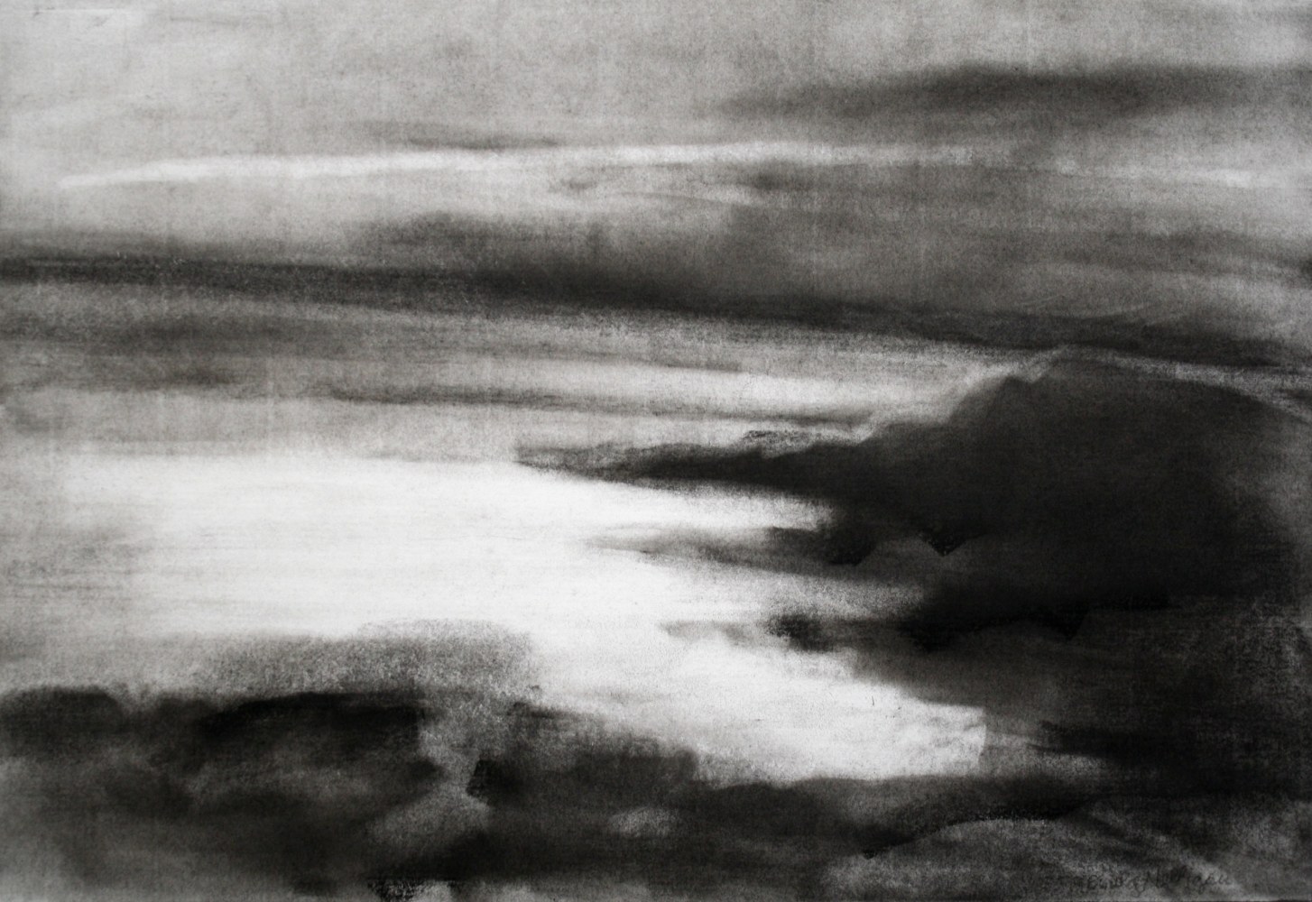 Emily Nelligan, 28 Sept 06, 2006, charcoal on paper, 7 1/4 x 10 1/2 inches