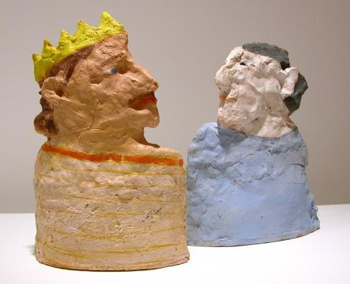 Sa Majest&amp;eacute; and Self,&amp;nbsp;2003, terracotta, 13 inches high, 11 5/8 inches high