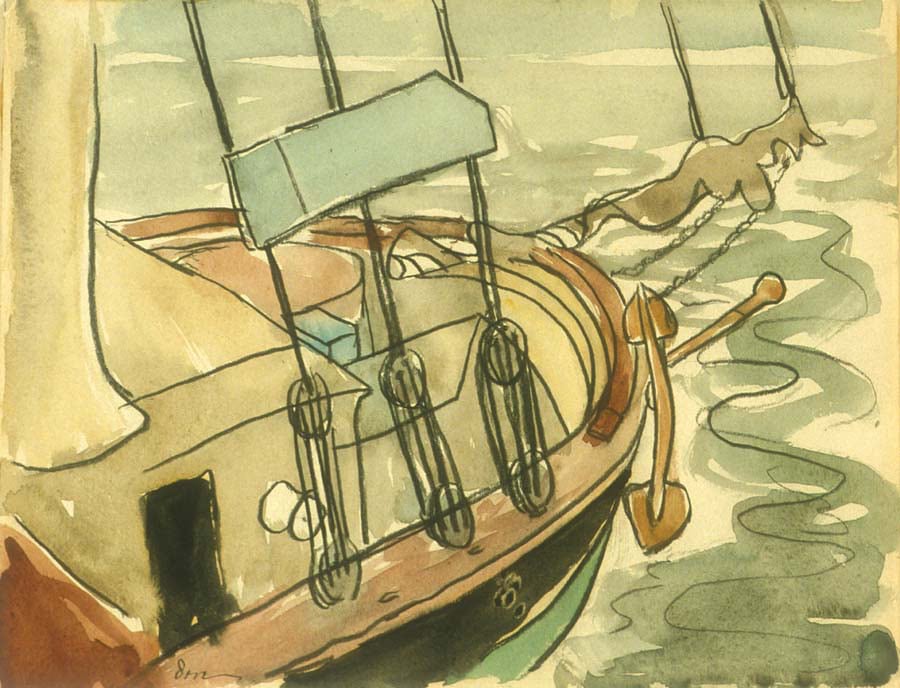Boat, 1932, watercolor on paper, 8 x 11 inches
