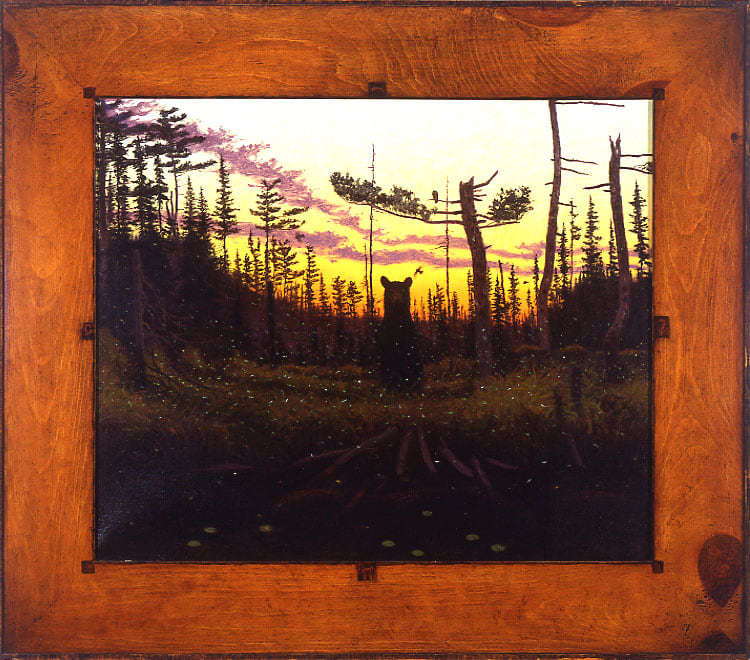 Tom Uttech,&amp;nbsp;Nin-Baba-Nanandoshkitegaban,&amp;nbsp;2002, oil on canvas, 18 1/4 x 22 1/8 inches