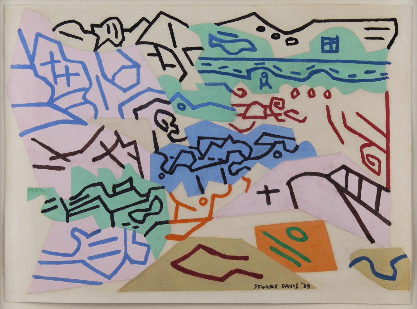 Stuart Davis,&amp;nbsp;Bass Rocks #1 [#1251], 1939. gouache on paper, 8 7/8 x 12 3/16 inches
