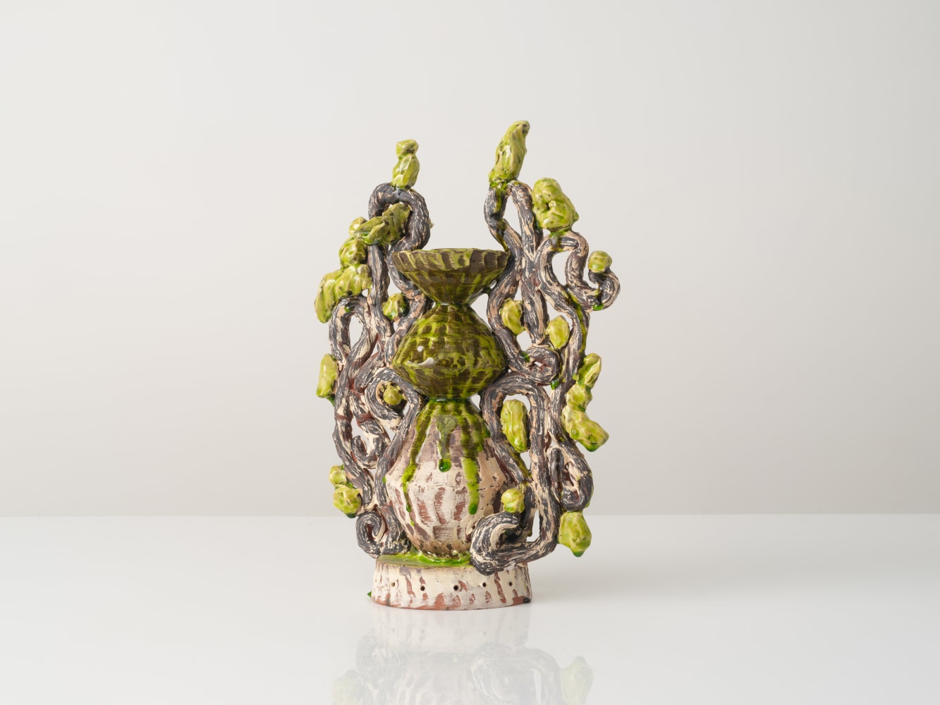 GRAHAM MARKS
Malinalco Candelabra, 2023
Glazed stoneware, thrown, coiled, and pinched
17" H x 11.5" W x 5.5" D