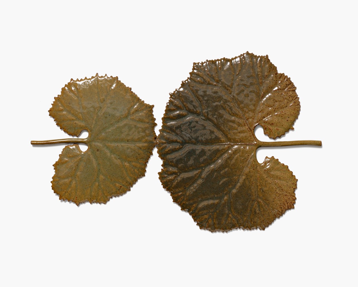 MARIANNE NIELSEN
Two Petasites, 2023
Glazed stoneware
7&amp;rdquo; H x 11.5&amp;rdquo; W