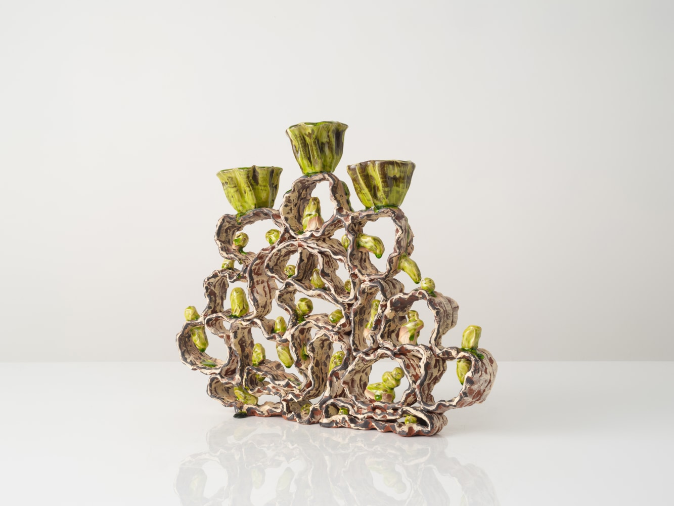 GRAHAM MARKS
Candelabra, 2024
Glazed stoneware, thrown, coiled, and pinched
16.5" H x 19.5" W x 2.5" D