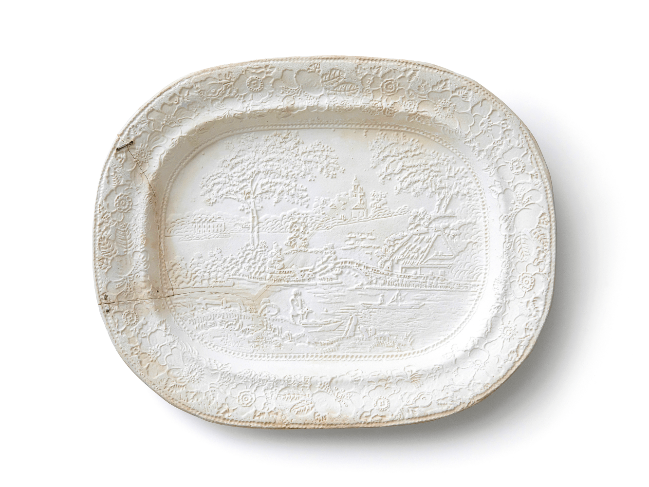 CAROLINE SLOTTE
Ceramic Wall Plate from the Series &amp;quot;Tracing&amp;quot;, 2023
Reworked ceramic
14&amp;quot; H x 17.25&amp;quot; W