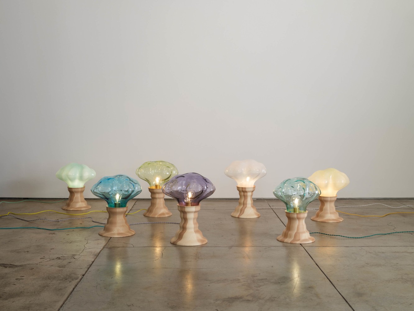 FRIDA FJELLMAN

Dreamy Gas Clouds, 2024

Mold-blown glass, ash wood

Dimensions vary
