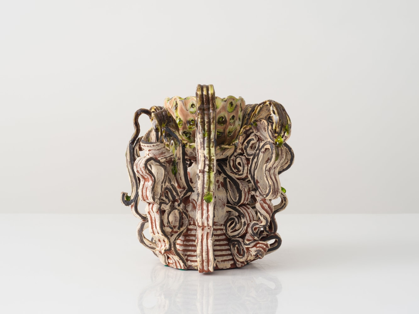 GRAHAM MARKS
Candelabra, 2024
Glazed stoneware, thrown, coiled, and pinched
8.5" H x 9.5" Dia.