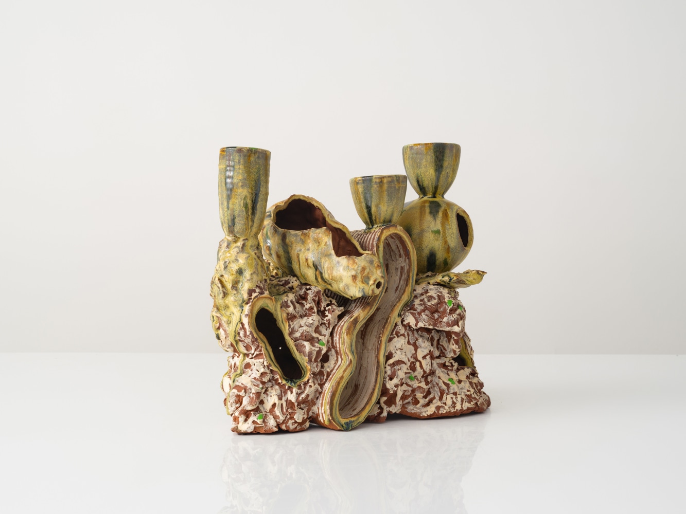 GRAHAM MARKS
Candelabra, 2024
Glazed stoneware, thrown, coiled, and pinched
13.5" H x 15.5" W x 9" D