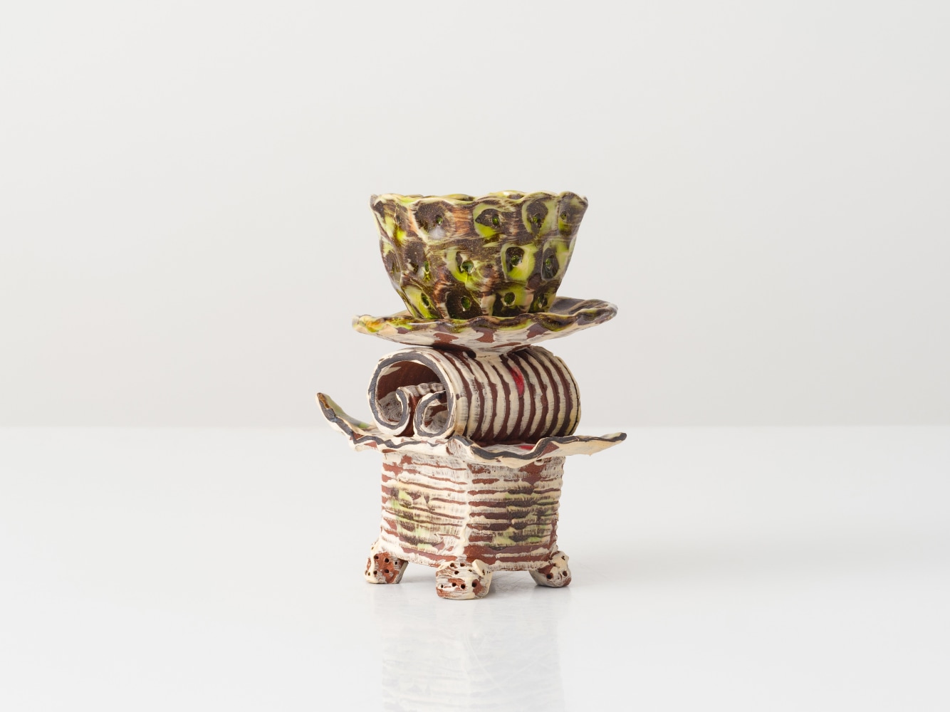 GRAHAM MARKS
Candelabra, 2024
Glazed stoneware, thrown, coiled, and pinched
6.5" H x 4.25" W x 3.5" D