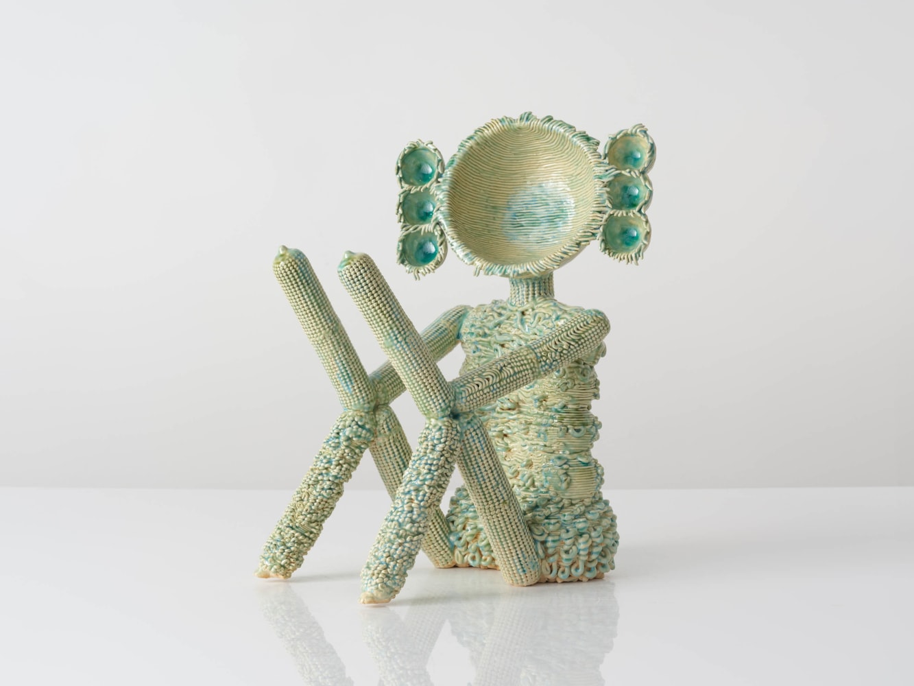 EUN-HA PAEK
3D Printed Figure with Seven Bowls, 2024
Handbuilt and 3D printed glazed stoneware
18" H x 10" W x 14" D