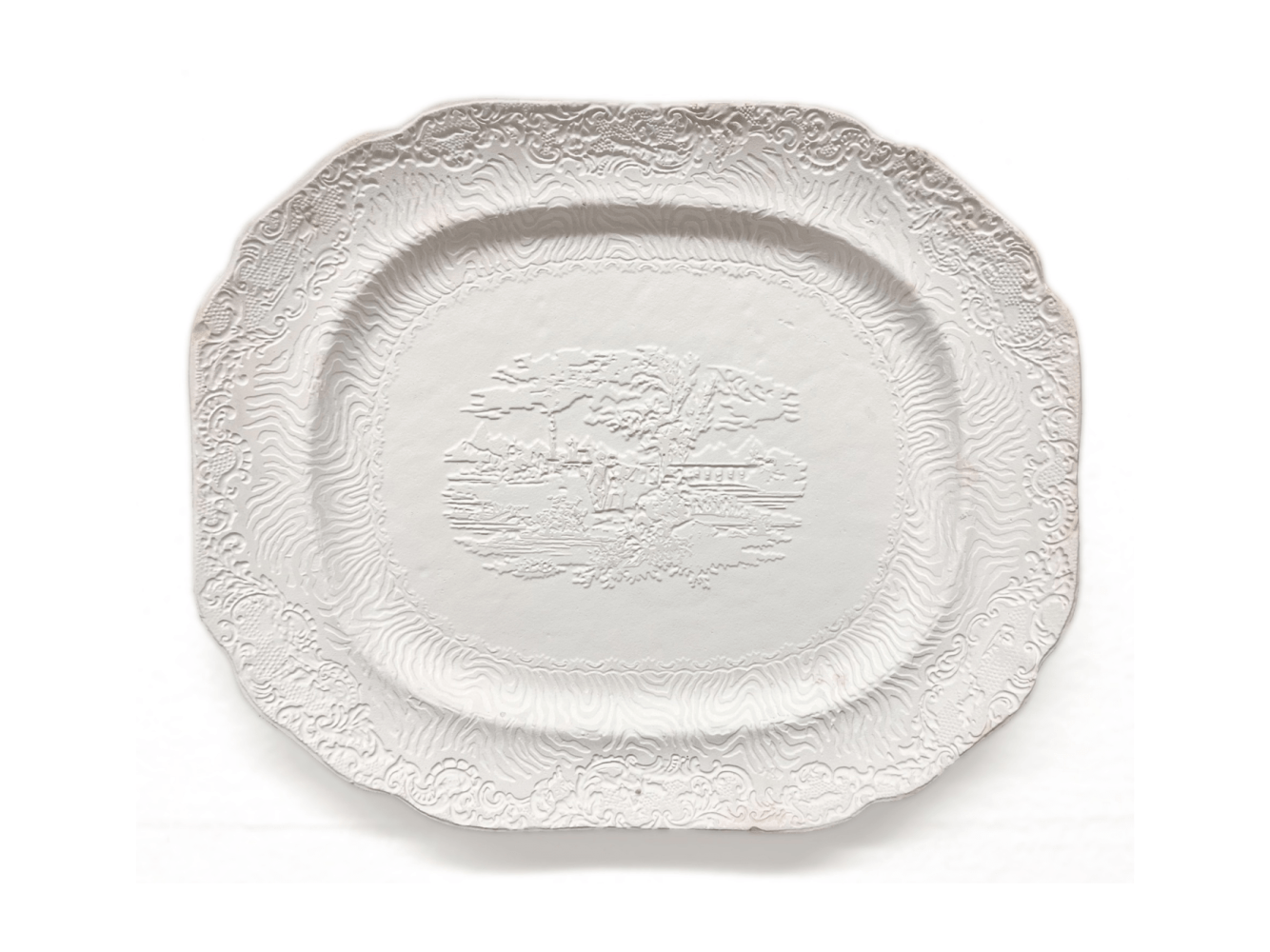 CAROLINE SLOTTE
Ceramic Wall Plate from the Series &amp;quot;Tracing&amp;quot;, 2025
Reworked ceramic
14.25&amp;quot; H x 19&amp;quot; W