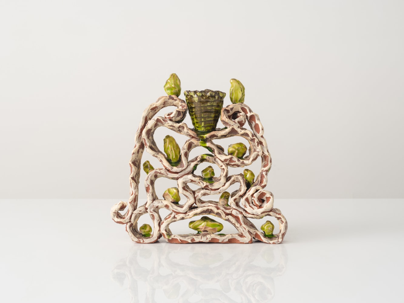 GRAHAM MARKS
Candelabra, 2024
Glazed stoneware, thrown, coiled, and pinched
11&amp;quot; H x 11.5&amp;quot; W x 2.5&amp;quot; D
