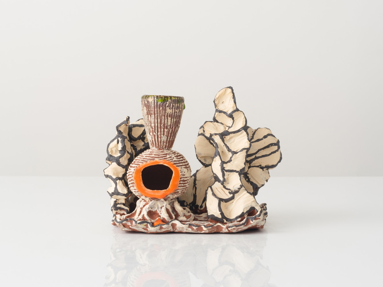 GRAHAM MARKS
Candelabra, 2023
Glazed stoneware, thrown and pinched
7&amp;quot; H x 9.5&amp;quot; W x 5.5&amp;quot; D