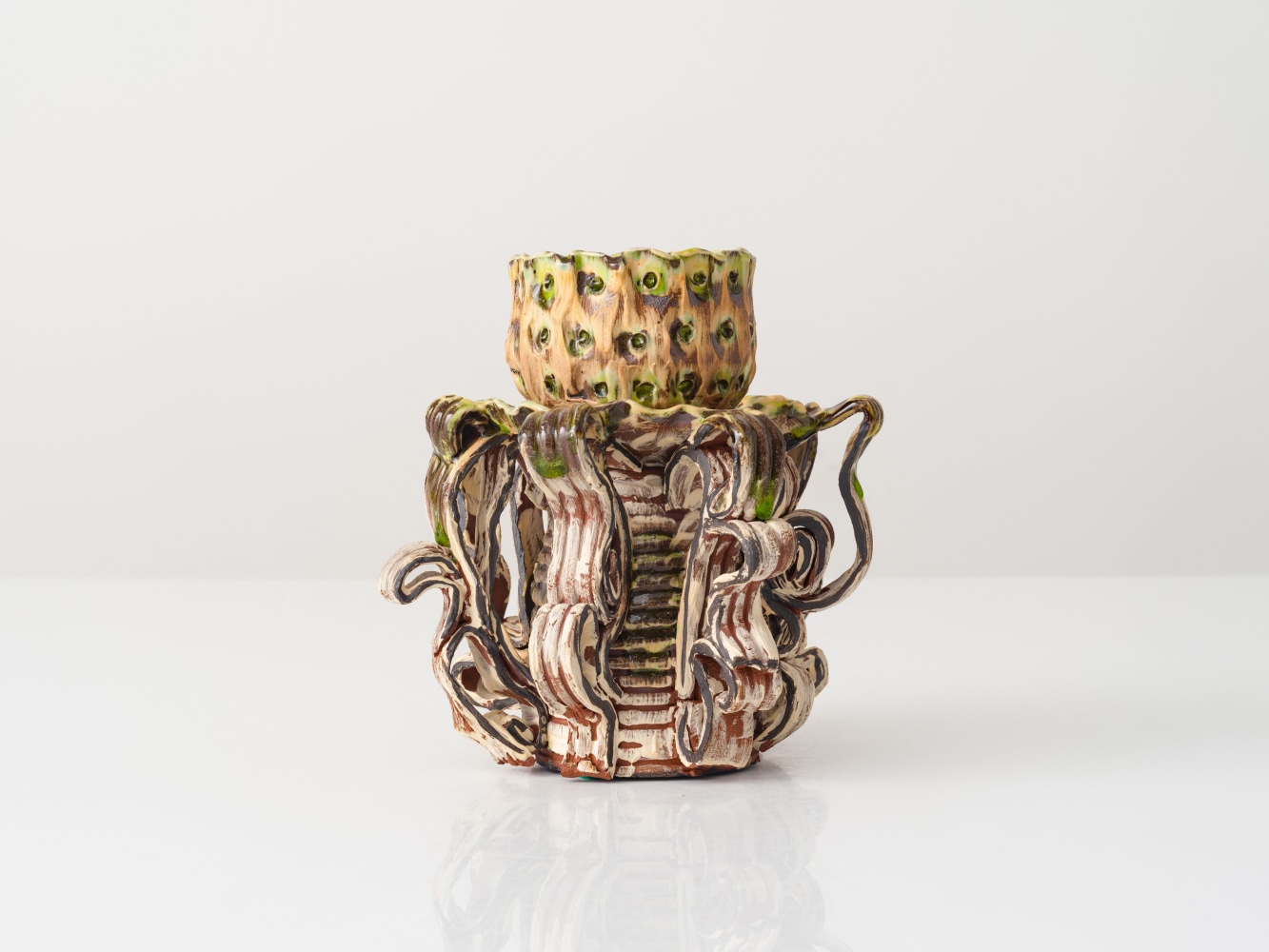 GRAHAM MARKS
Candelabra, 2024
Glazed stoneware, thrown, coiled, and pinched
7.75" H x 7" Dia.