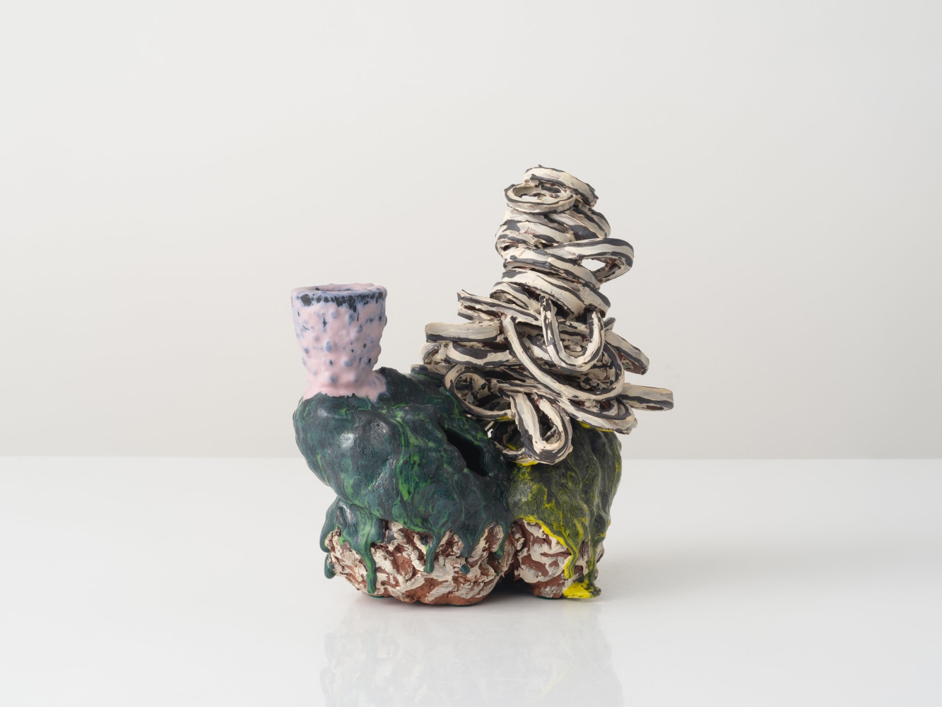 GRAHAM MARKS
Candelabra, 2025
Glazed stoneware, thrown, coiled, and pinched
11" H x 10.5" W x 6.5" D