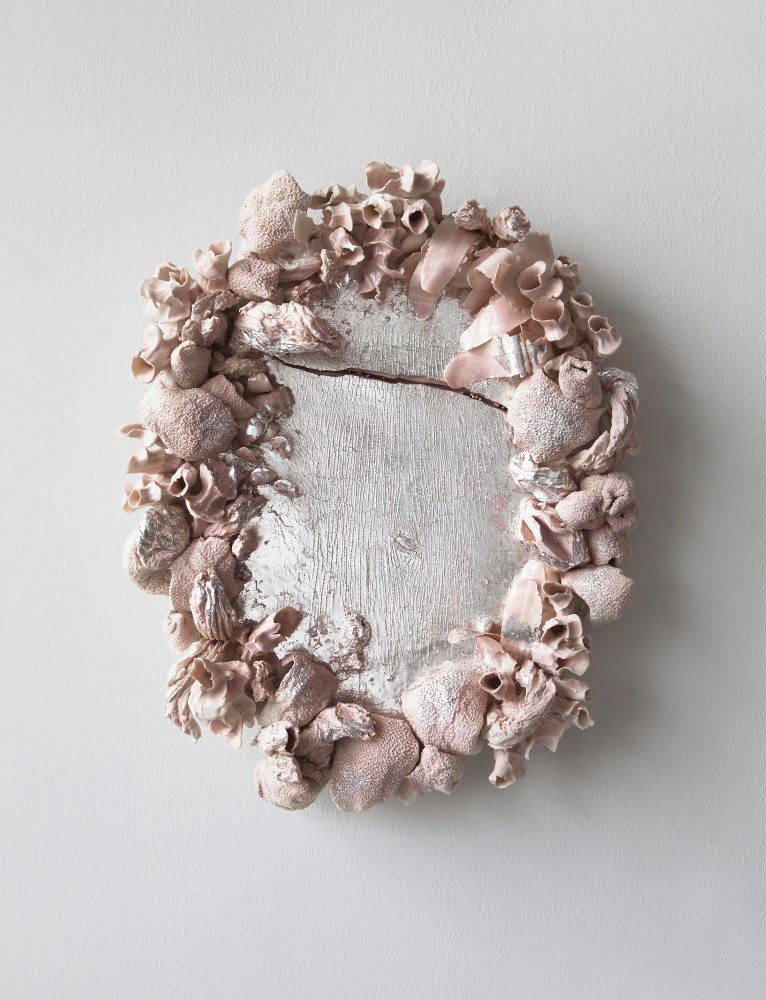VEERA KULJU
Haze/Auer, 2019
Glazed porcelain, silver leaf, hand-built
21.5&amp;rdquo; H x 17.5&amp;rdquo; W x 4&amp;rdquo; D