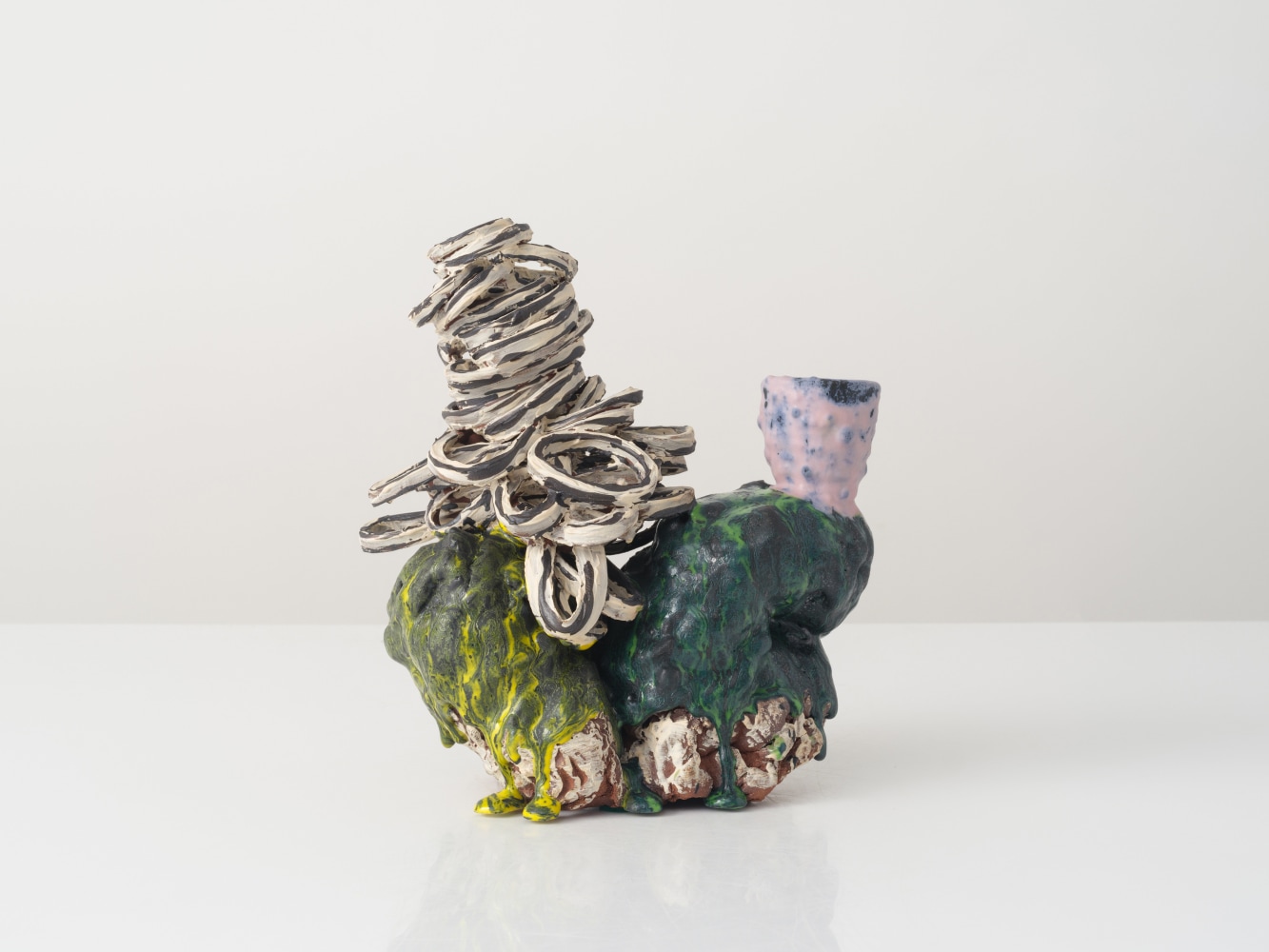 GRAHAM MARKS
Candelabra, 2025
Glazed stoneware, thrown, coiled, and pinched
11" H x 10.5" W x 6.5" D