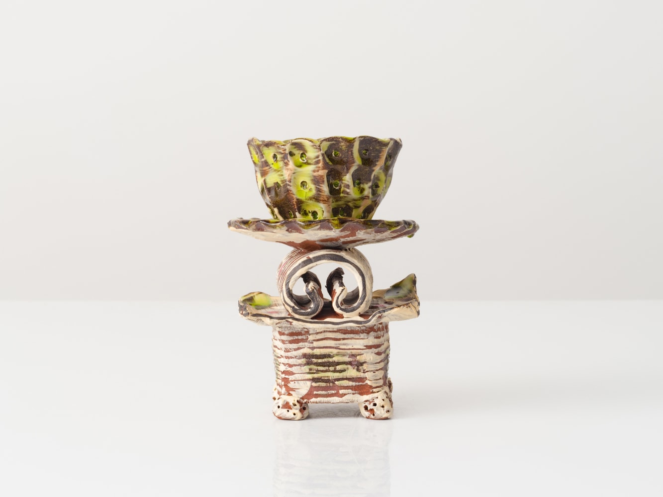 GRAHAM MARKS
Candelabra, 2024
Glazed stoneware, thrown, coiled, and pinched
6.5" H x 4.25" W x 3.5" D