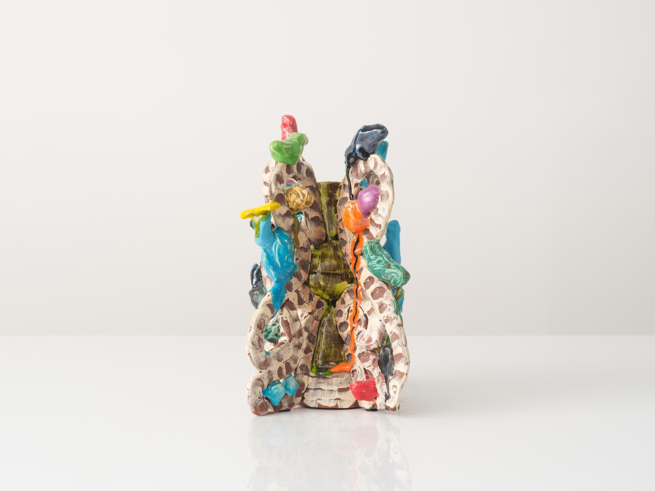 GRAHAM MARKS
Malinalco Candelabra, 2023
Glazed stoneware, thrown, coiled, and pinched
13&amp;quot; H x 11&amp;quot; W x 10.5&amp;quot; D