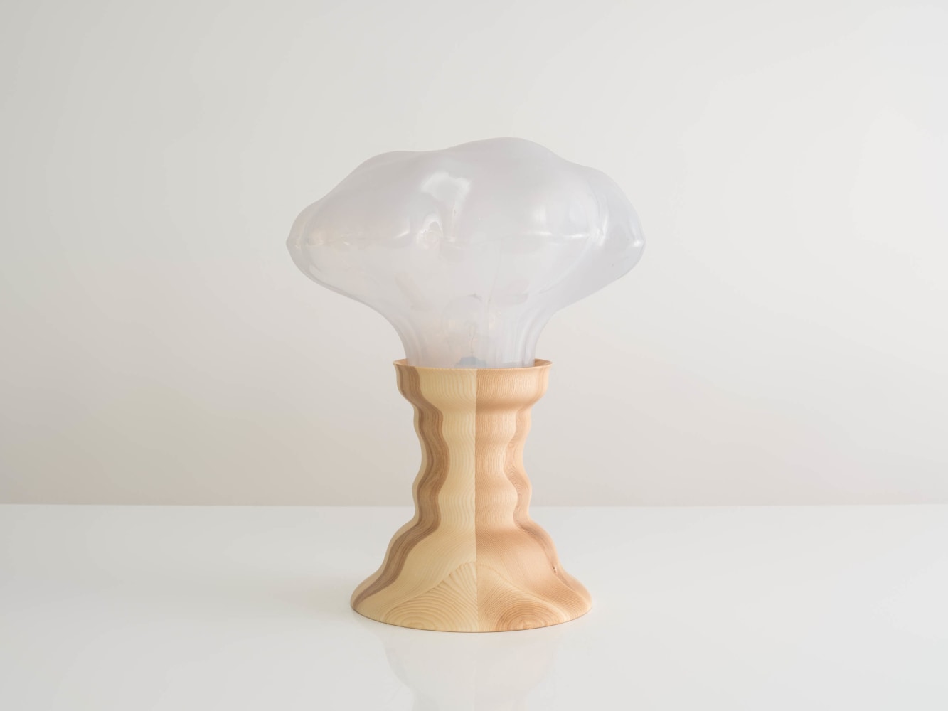 FRIDA FJELLMAN
Dreamy Gas Cloud, 2024
Mold-blown glass, ash wood
21&amp;quot; H x 17&amp;quot; W x 12.5&amp;quot; D