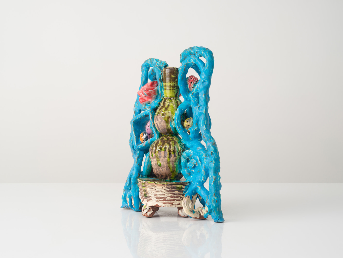GRAHAM MARKS
Malinalco Candelabra, 2024
Glazed stoneware, thrown, coiled, and pinched
16.75&amp;quot; H x 13&amp;quot; W x 7&amp;quot; D