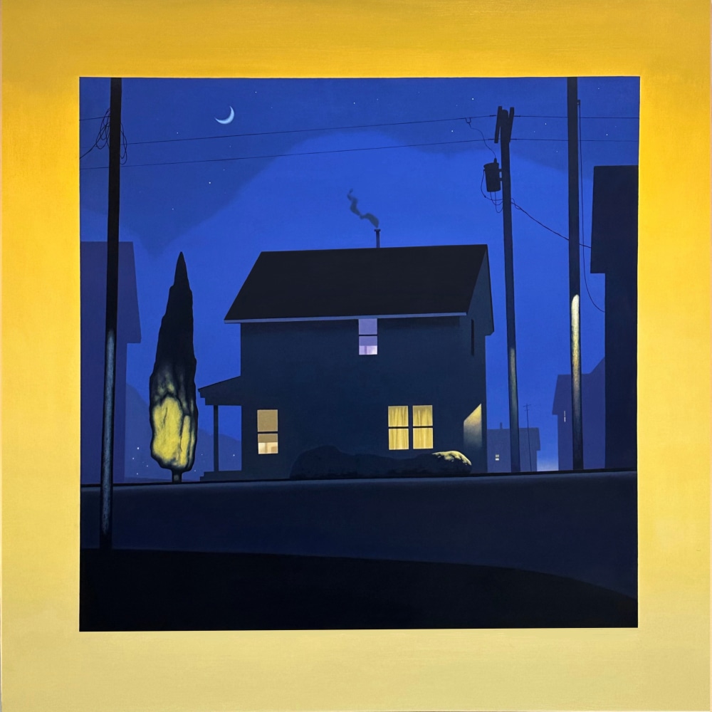 Christopher Burk Nocturne in Ultramarine with Yellow Square 1