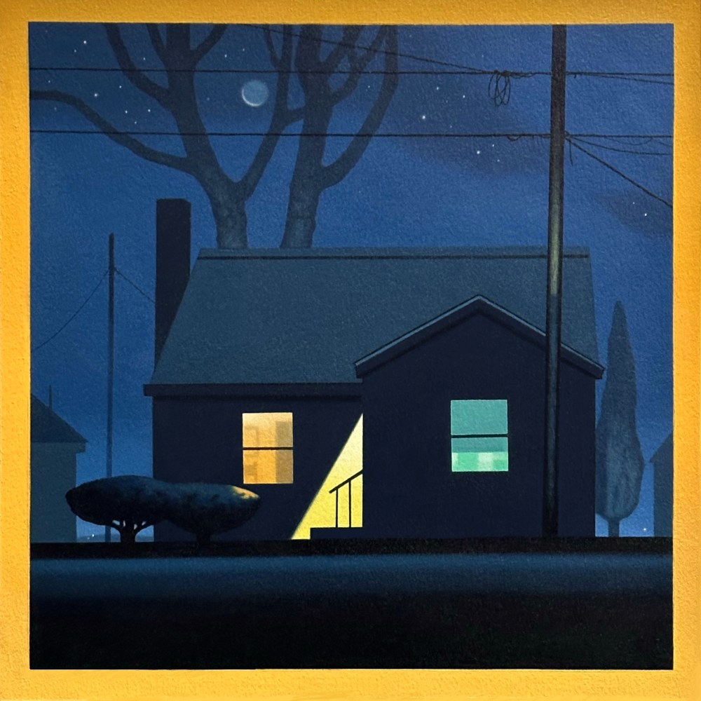 Christopher Burk Nocturne in Prussian Blue with Yellow Square