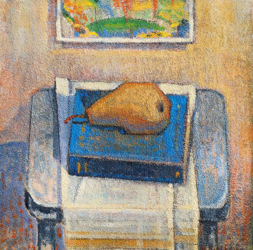 A Pear, Blue Book, and Bonnard