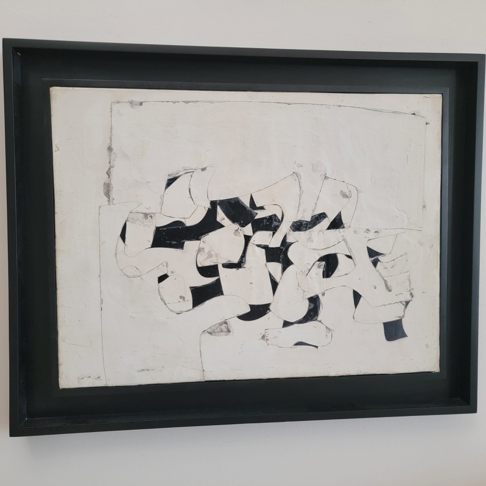 Untitled, 1961

oil and collage on canvas

17 1/2&amp;quot; x 23 1/4&amp;quot;