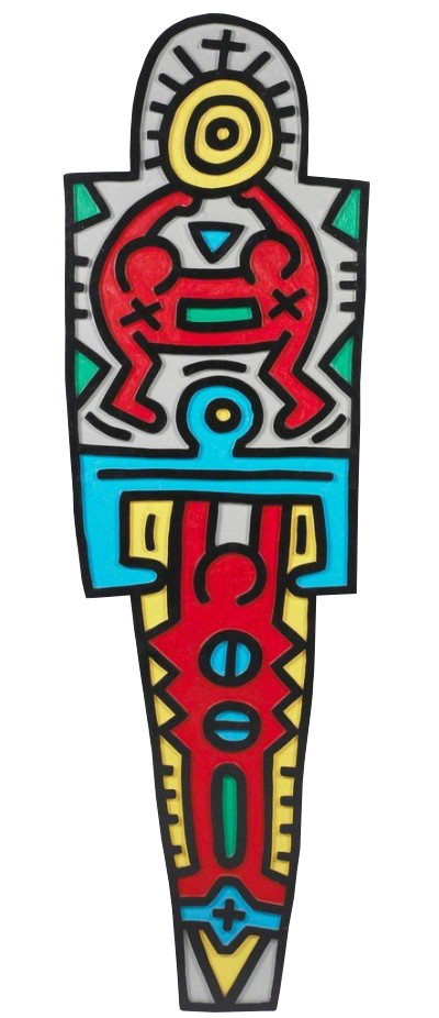 Totem, 1988

carved wood with enamel paint in colors

72&amp;quot; x 22&amp;quot; x 2&amp;quot;

Ed. 35