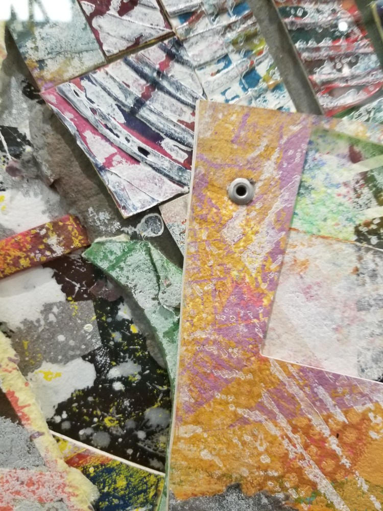 Snow Lane (detail), 1996

multi-layered relief, die-cut, collaged monoprint with raked acrylic medium on handmade paper

34 1/2&amp;quot; x 34 1/2&amp;quot;